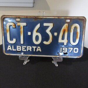 Vintage Licence Plate Alberta 1970